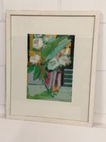 Blumengemälde signiert Dorette Huegin 2002 gerahmt