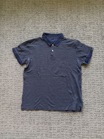 Polo Gant bleu marine motifs blancs taille L 43x64 cm