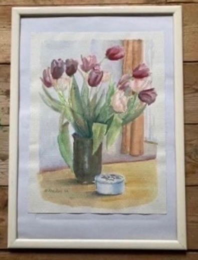 Dipinti: Blumen Aquarell, gerahmtes Bild, Frühlingsdekko – Usato da Zürich venduto da annaheer13