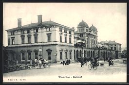 Winterthur, Radfahrer und Passanten vor 