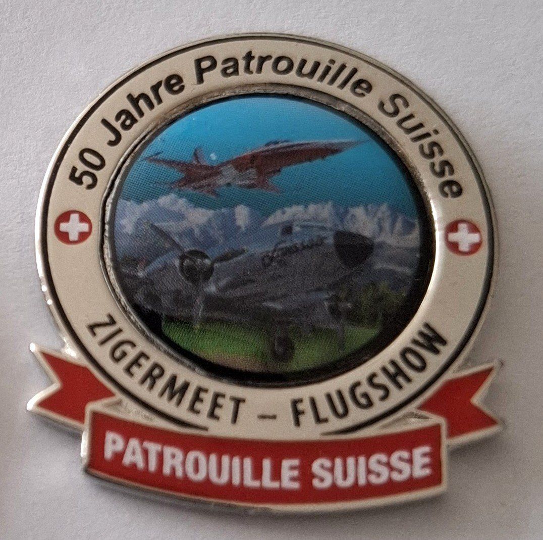 Schweizer Armee Placchette & Badge: Patrouille Suisse Zigermeet - Flugshow – Usato da Hinterkappelen venduto da Schampus