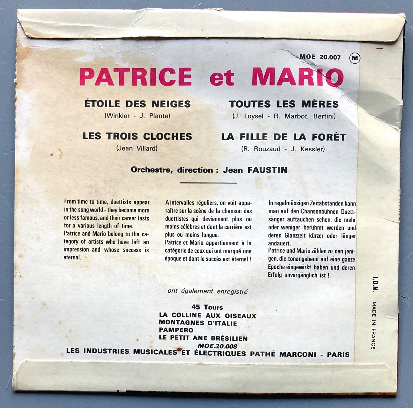 Dischi in vinile: PATRICE & MARIO - ETOILE DES NEIGES – Usato da Poliez-Pittet venduto da Newtown-Records 1