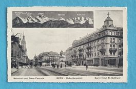 Bern - Bubenbergplatz - Bahnhof mit Tram Centrale - 1919