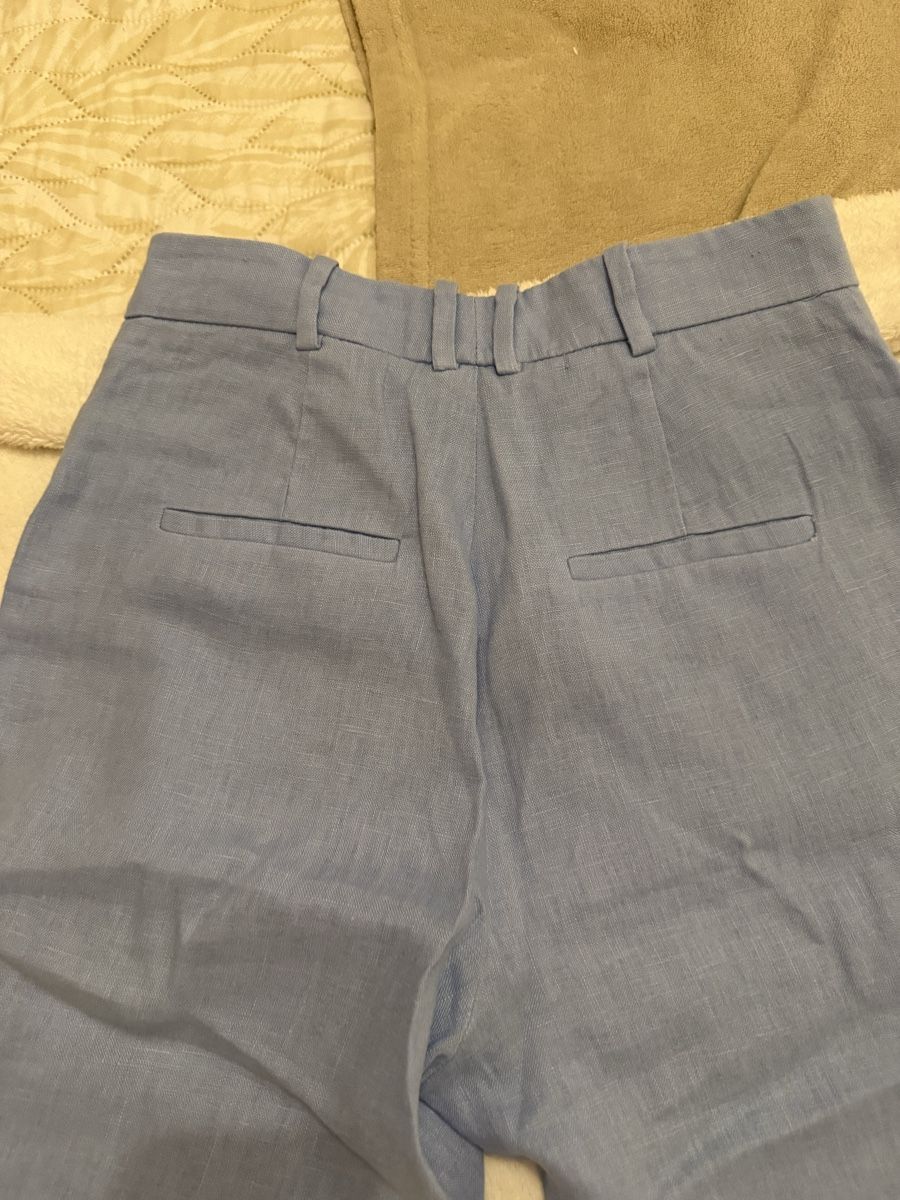 Mango Pantaloni: Blaue Mango Leinenhose – Nuovo (secondo la descrizione) da St. Moritz venduto da ari_9fcv 4