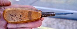 antike SCHUSTERAHLE gemarkt 4 handgemacht m Messing-Zwinge
