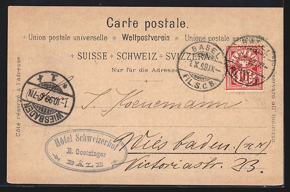 Cartoline postali: Litho Basel, Spalenthor, Rheinansicht, T – Usato da Berlin venduto da bartko-reher 1