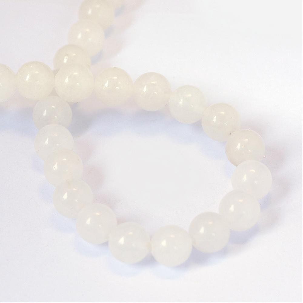 Pietre preziose: Jade Perlen 4mm weiss, 1 Strang – Nuovo (secondo la descrizione) da Alpnachstad venduto da perlengaby 1