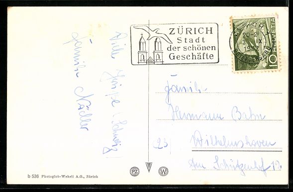 Cartoline postali: Zürich, Bahnhofstrasse mit Hotel Schwei – Usato da Berlin venduto da bartko-reher 1