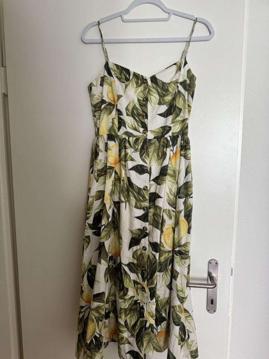 H&M Vestiti: H&M linen blend lemon pattern dress – Usato da Zürich venduto da Lovelyperfumes