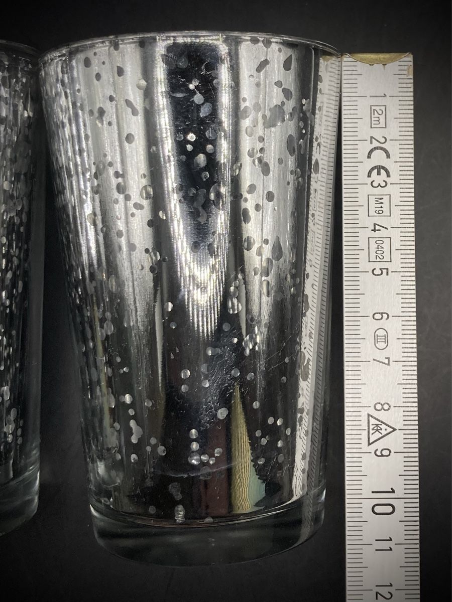 Portacandele: Windlichter Glas silberfarben mit Punkten 2 Stk. – Usato da Vinelz venduto da Viewfinder84 4