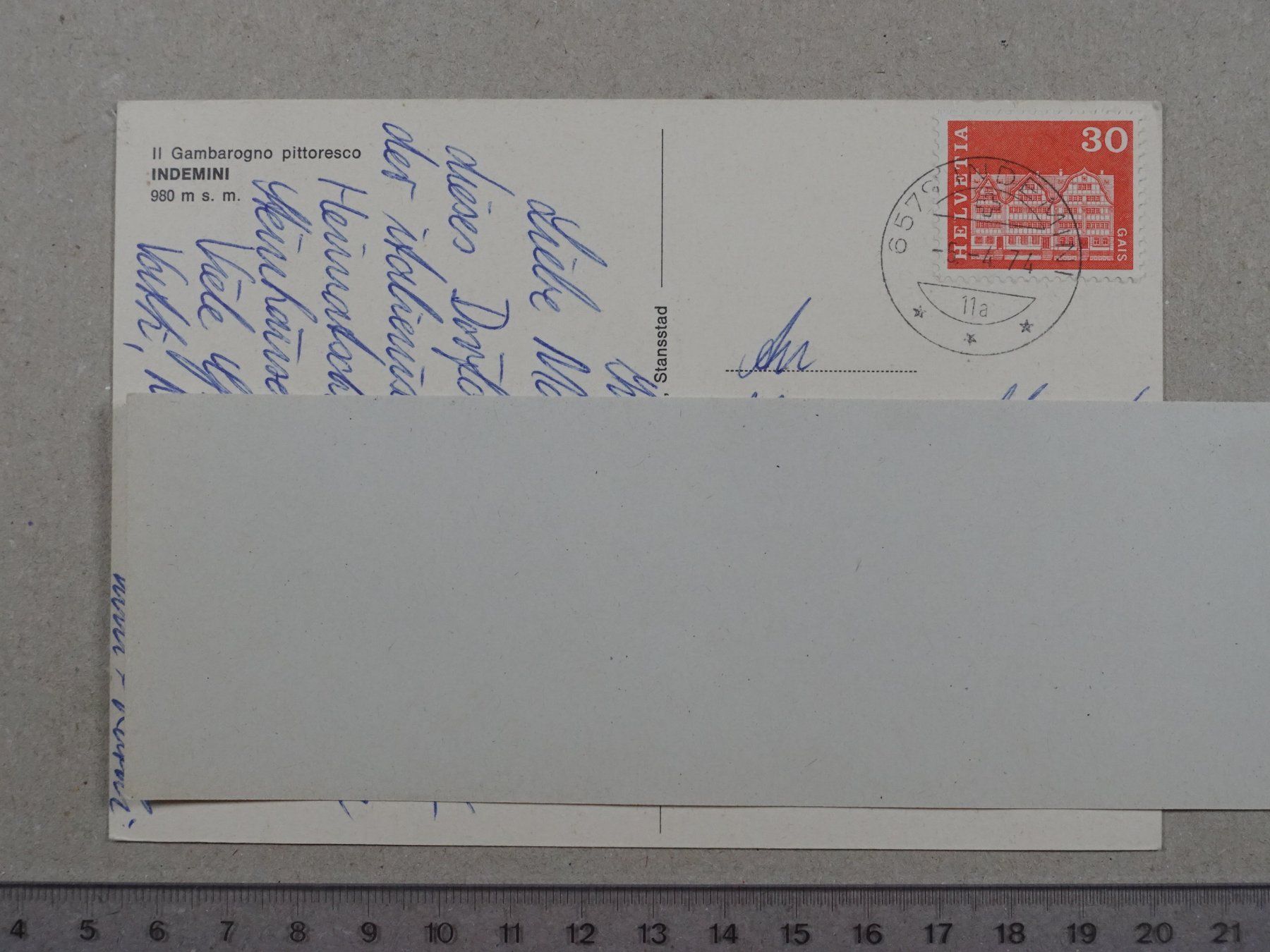 Cartoline postali: Indemini, 1974 – Usato da Lenzburg venduto da fh1 1