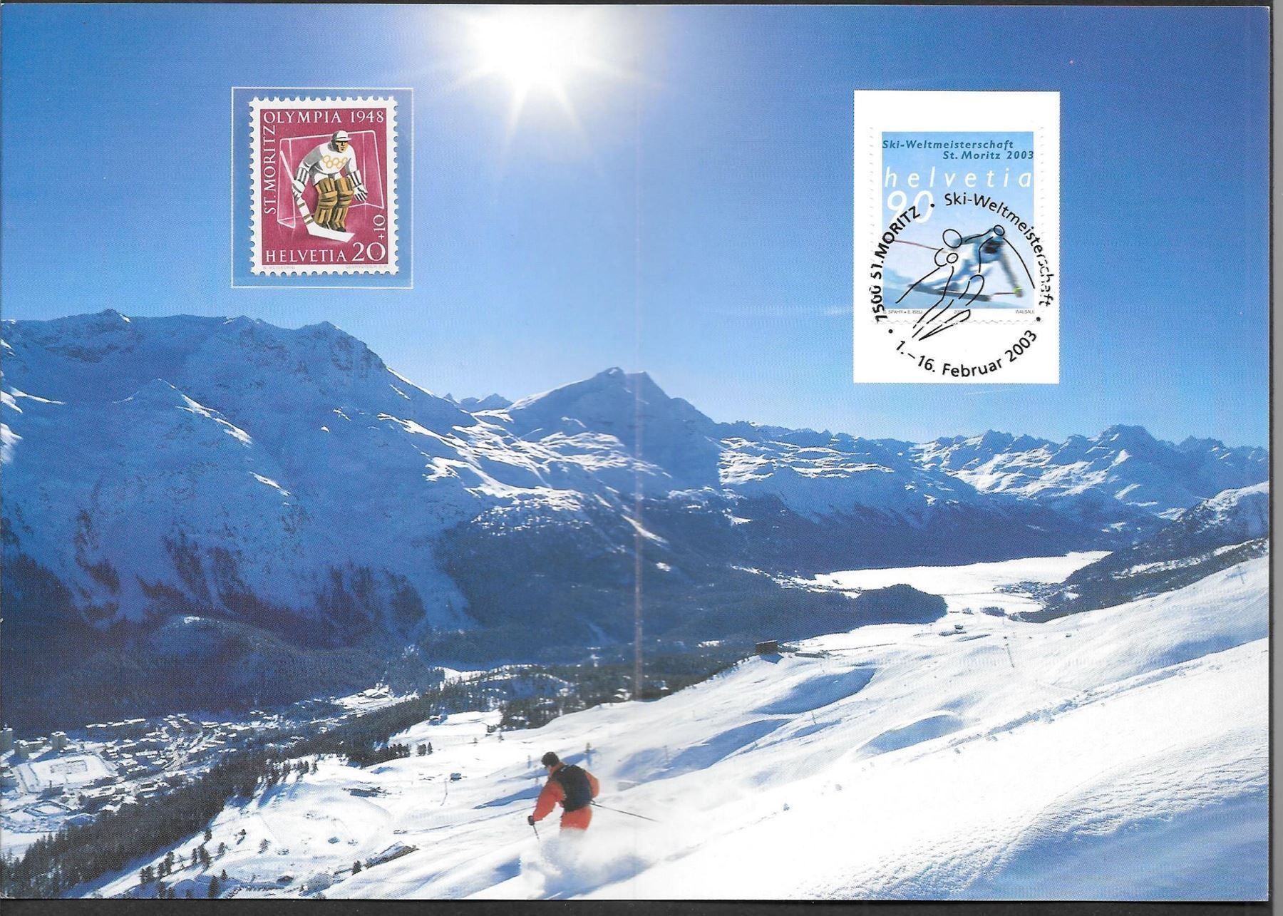 Tutti i francobolli: Sonderfolder Ski WM St. Moritz 1.-16.2.2003 – Nuovo (secondo la descrizione) da Olten venduto da clotaldi