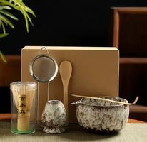 Matcha Tee Set, Keramik, Bambus, traditionell, Neuwertig
