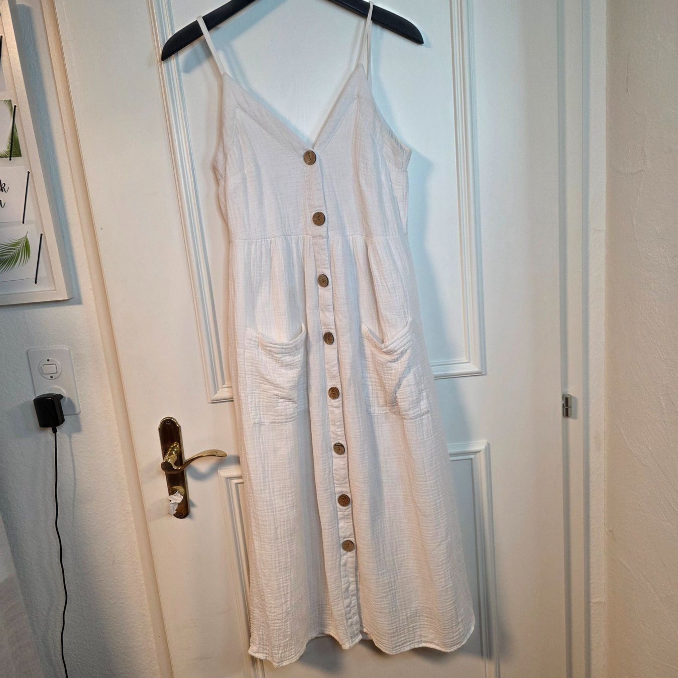 Vestiti: Sommerkleid Weiss Baumwolle Gr. S/M Midi – Usato da Wald ZH venduto da CapLux 2
