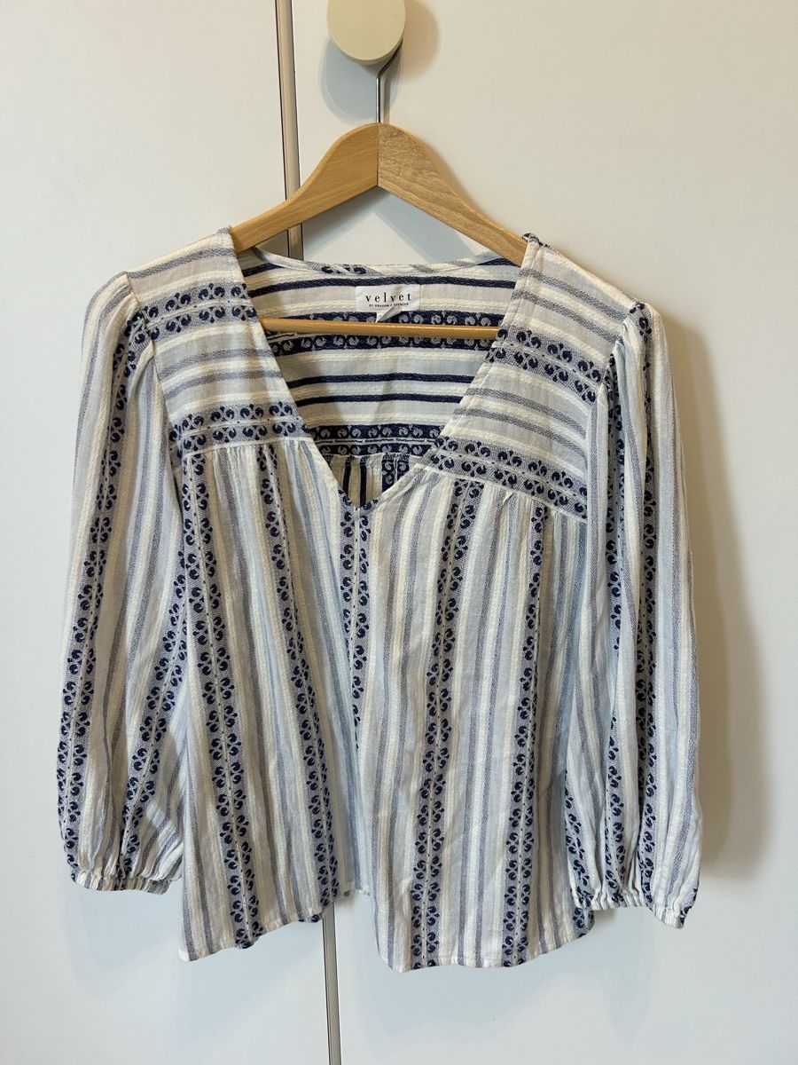 Camicette: Velvet Bluse in Blau – Usato da Küsnacht ZH venduto da leo_77bd