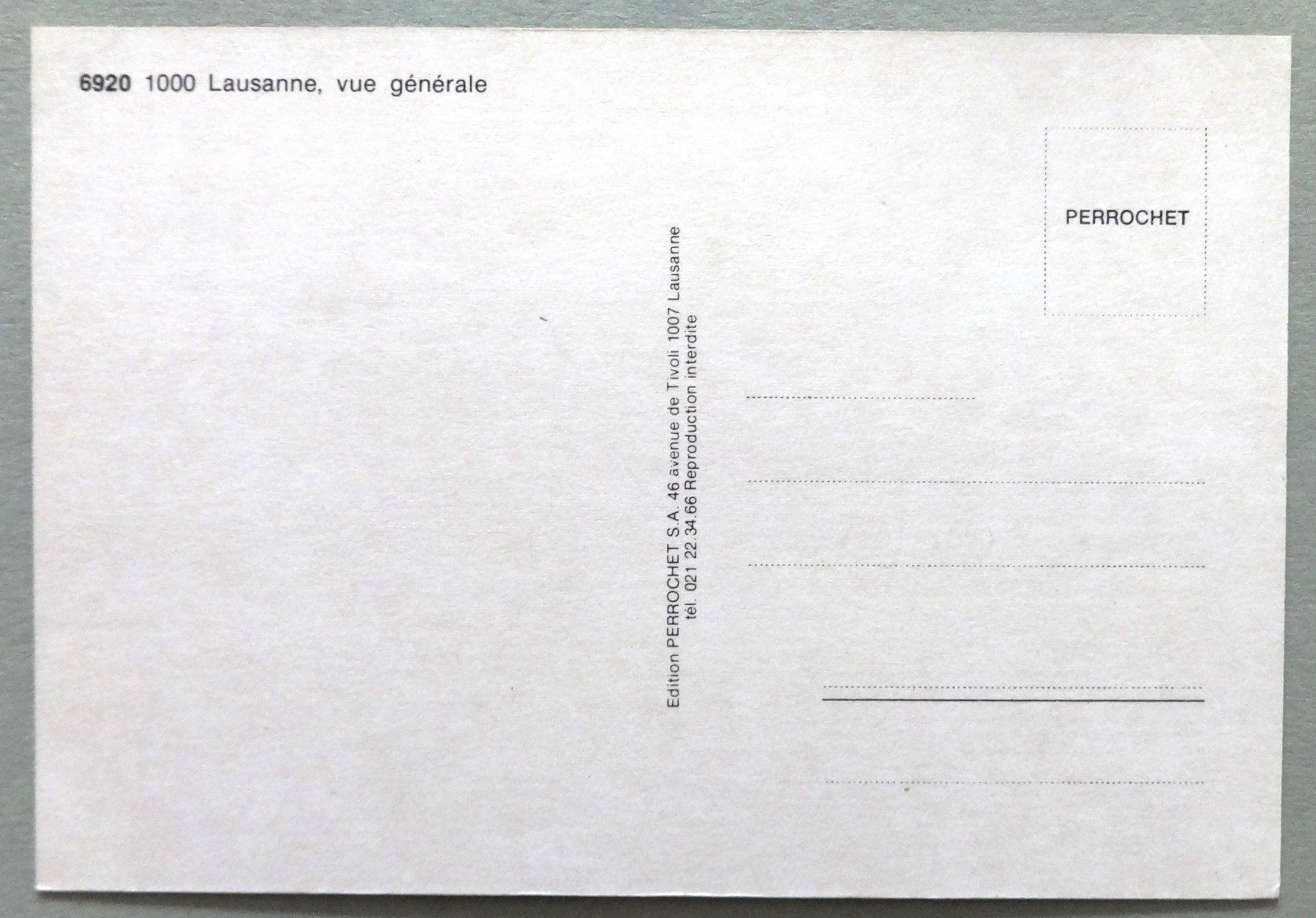 Cartoline postali: Lausanne, vue générale – Usato da Fétigny venduto da Billy2miny 1