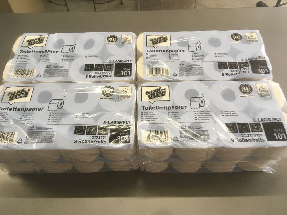 64 Rollen Toilettenpapier – 2‑lagig, 250 Blatt Pro Rolle, Weich & Saugstark, Naturweiß