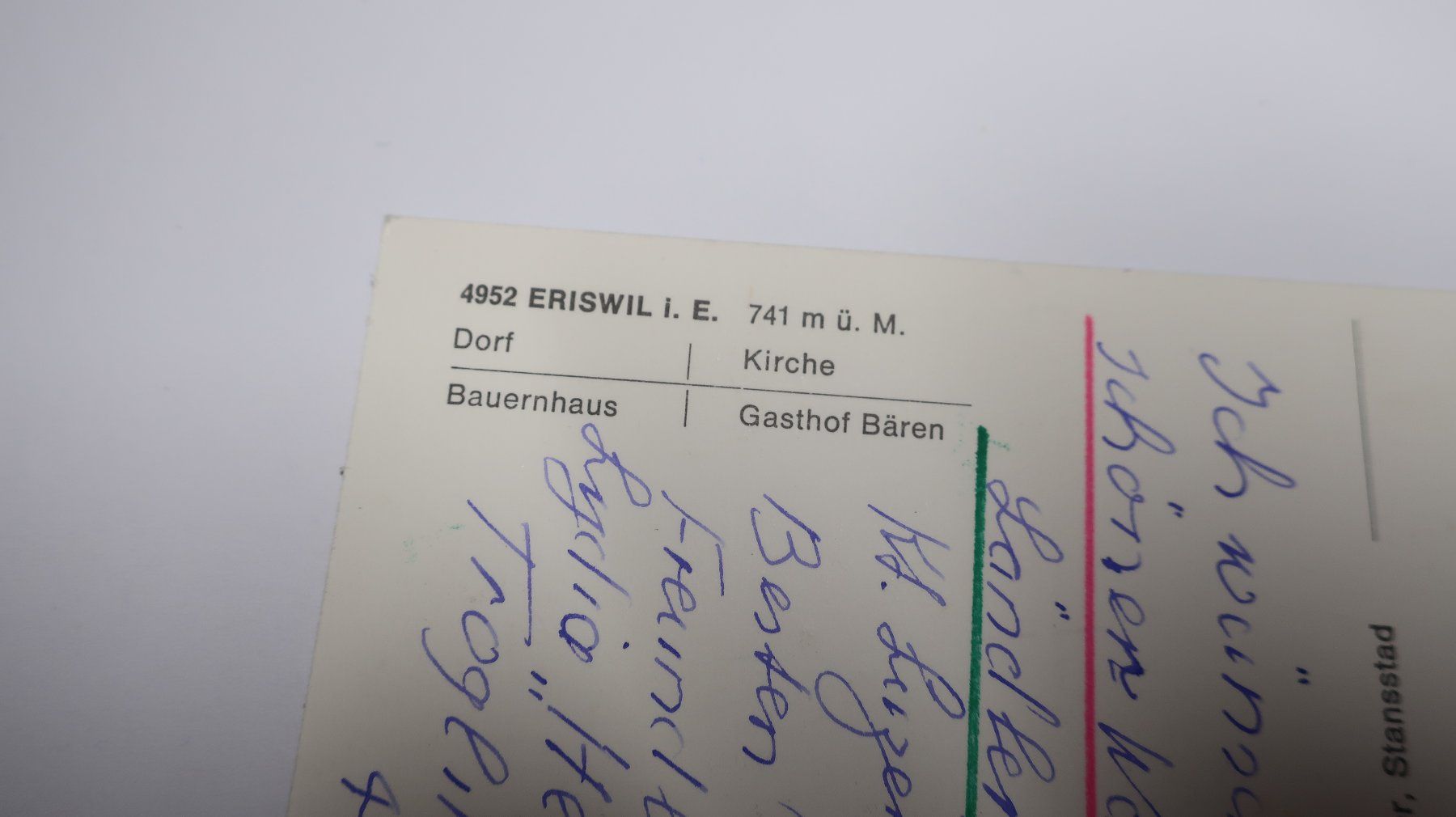 Ansichtskarten: Eriswil  1984 – Gebraucht aus Cormoret von Pascalll2001 3