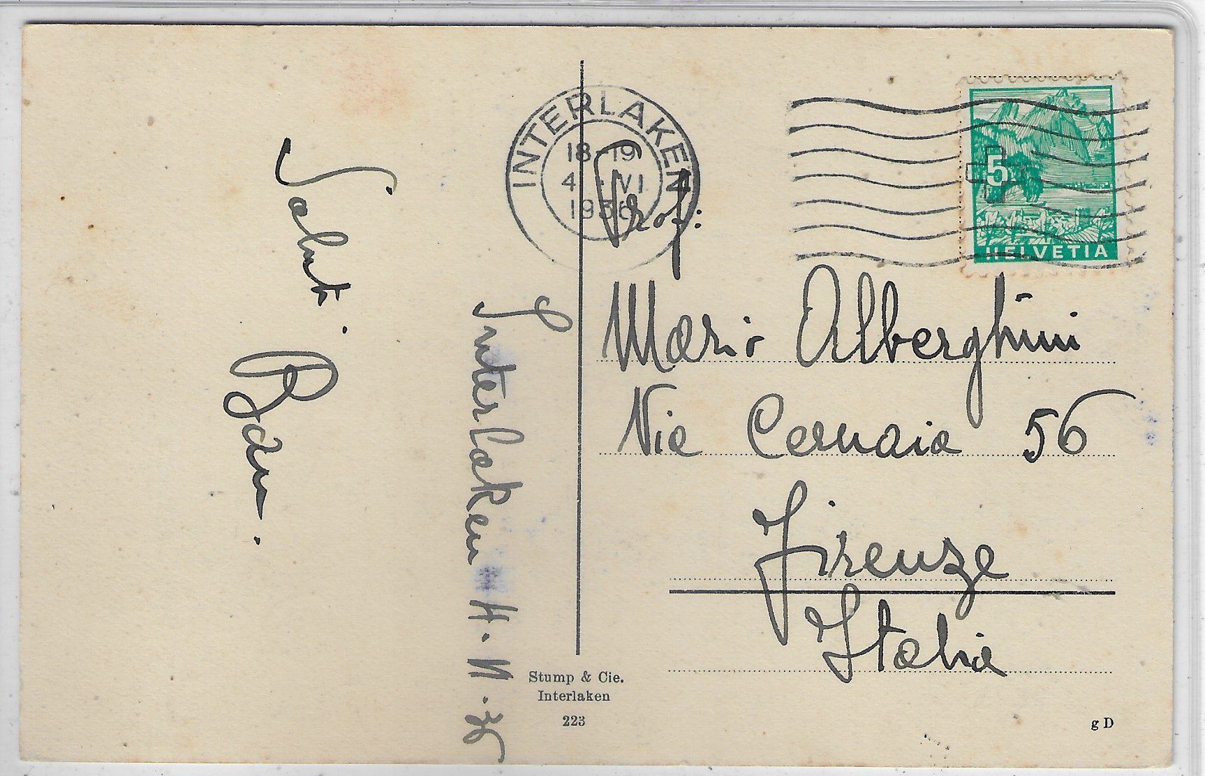Cartoline postali: Interlaken Unterseen mit Niesen – Usato da Ettingen venduto da Kartenplanet 1