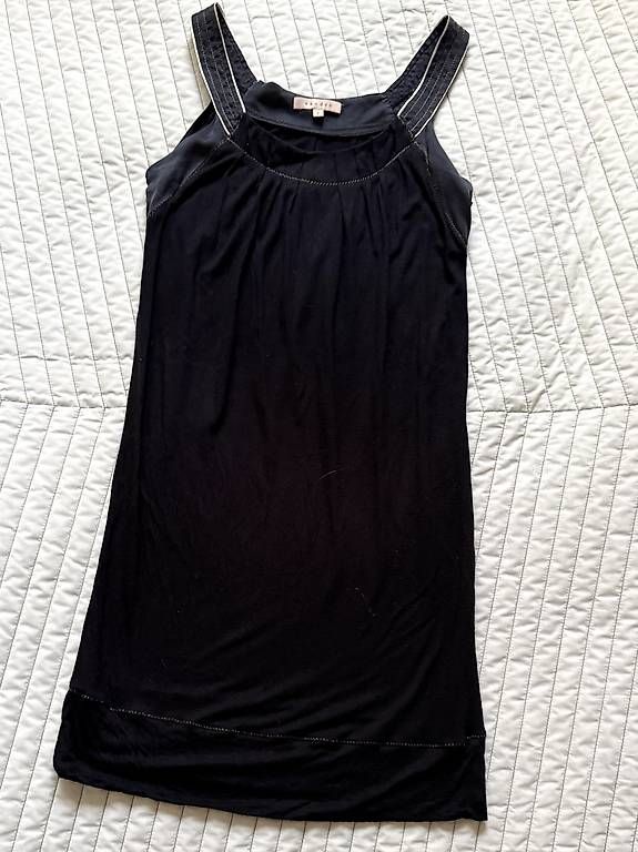 T-shirt: SANDRO Longshirt, Gr. T1, schwarz  – Usato da Basel venduto da AMV_14a 1