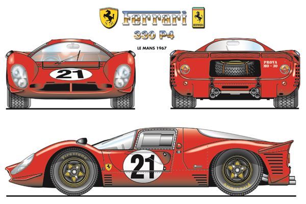 Ferrari Insegne: Blechschild-FERRARI 330 P 4 – Nuovo e nell'imballaggio originale da Rupperswil venduto da big-one-sale