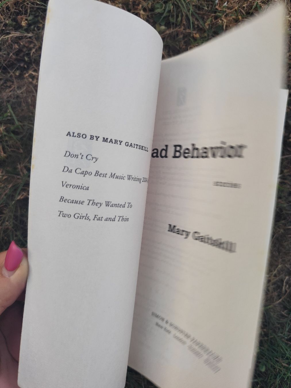 Bücher: Bad Behavior Stories Mary Gaitskill Paperback – Gebraucht aus Mägenwil von VintageGirly 6