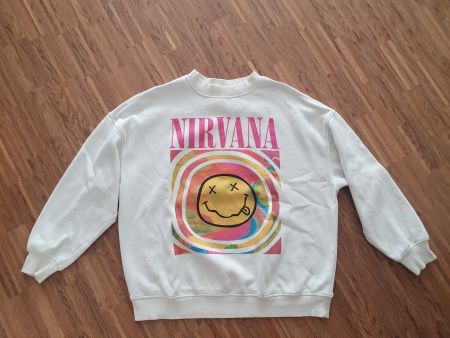 Pullover H&M Nirvana Smiley weiss Grösse S