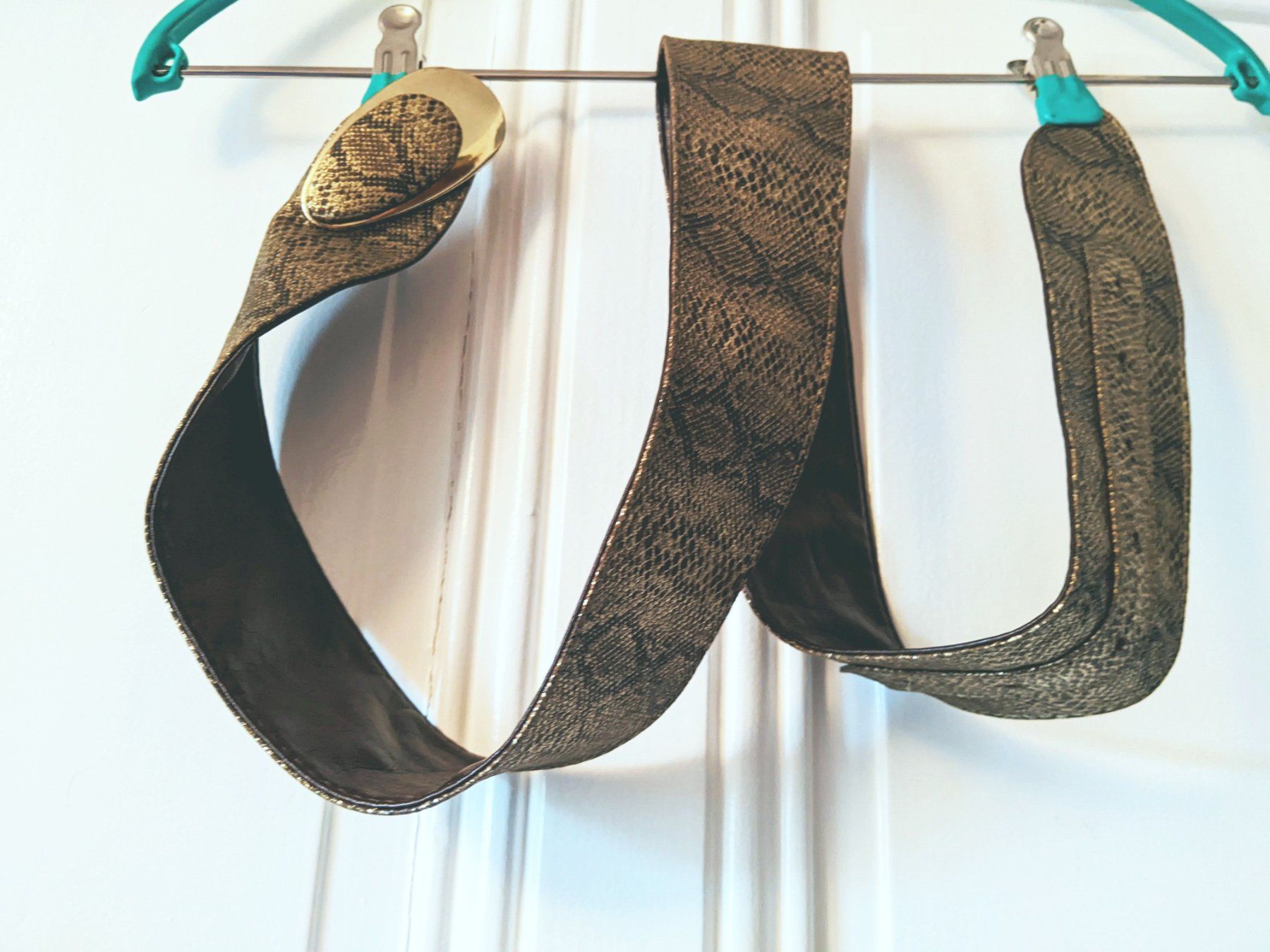 Gürtel: Ceinture or-bronze-marron imprimé serpent – Neu (gemäss Beschreibung) aus Petit-Lancy von lilycerise 5