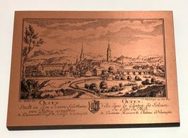 Kunsthandwerkliche Reproduktion Stich Olten auf Kupferplatte