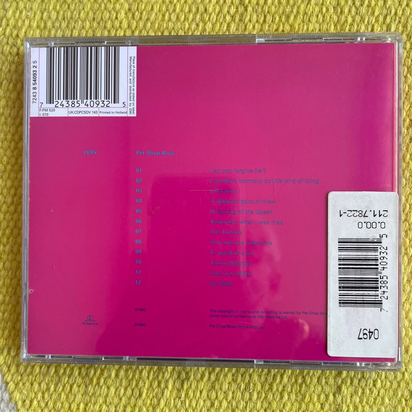 CDs: PET SHOP BOYS-VERY – Gebraucht aus Rorschacherberg von CD-Roli 1