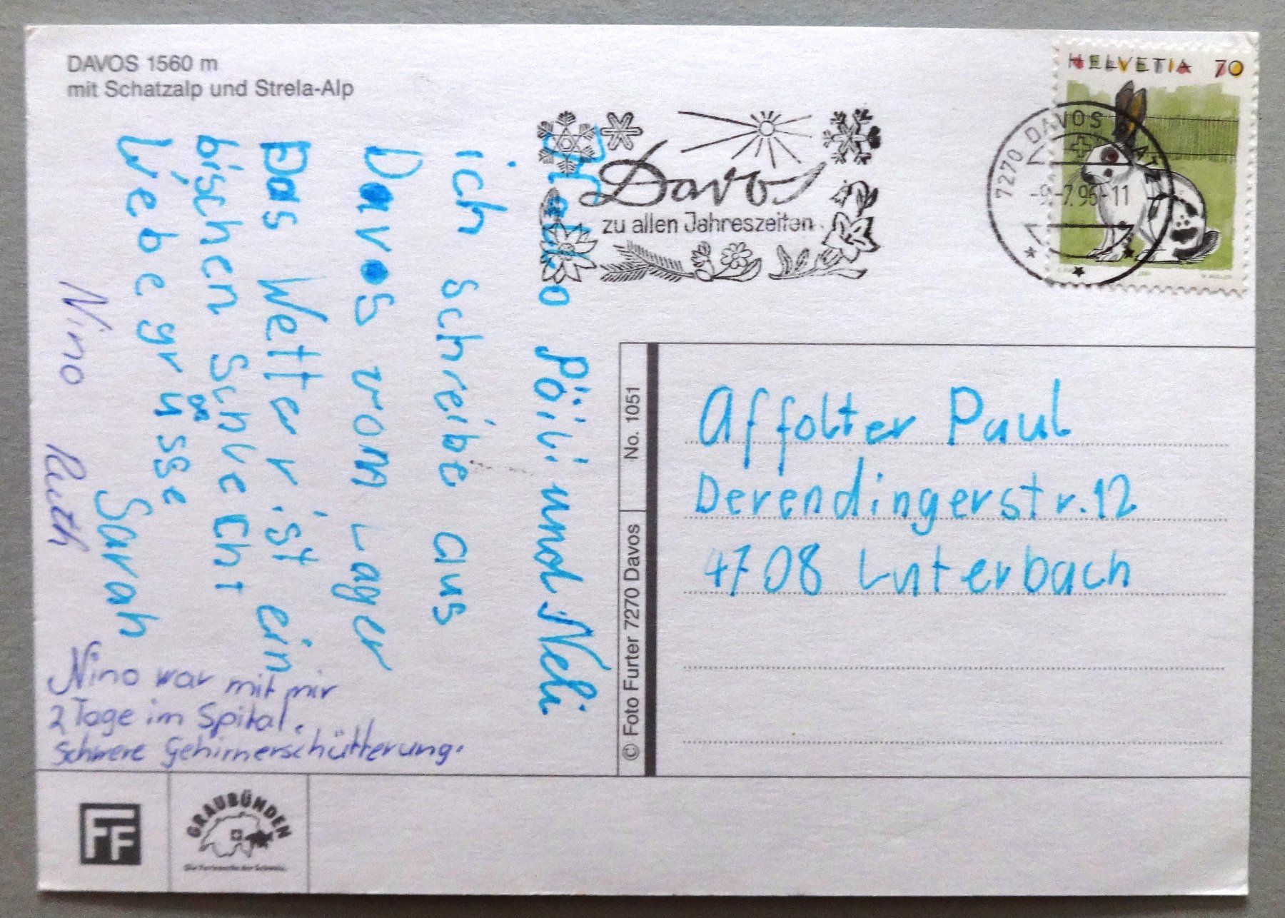 Cartoline postali: Davos 1560 m – Usato da Fétigny venduto da Billy2miny 1