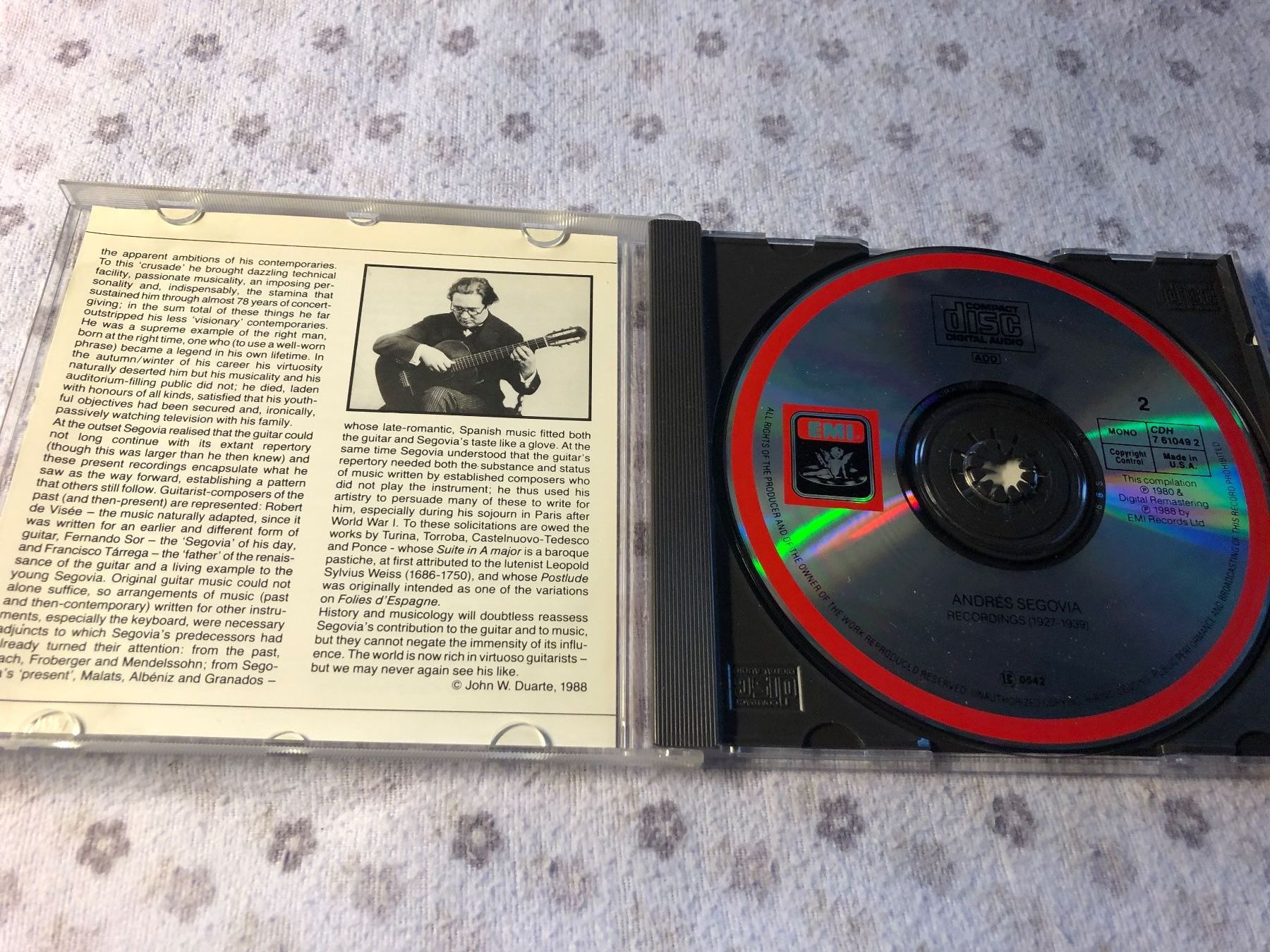 CD: Andrés Segovia CD Gitarren Konzert Vol.2 – Usato da Schübelbach venduto da Bemafaja 2