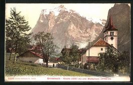 Grindelwald, Kirche und Blick zum Wetter
