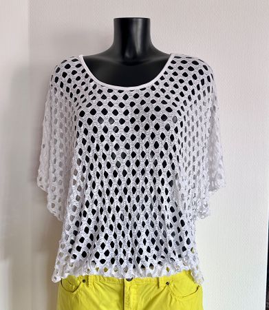 TOP 💜 Gr L 40/42 Netz Poncho Oberteil Shirt