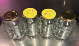 4 grosse Einmachgläser mit Deckel 0.8L 1 Mal gebraucht