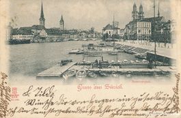 Zürich - Gruss aus ... Sonnenquai + 1906