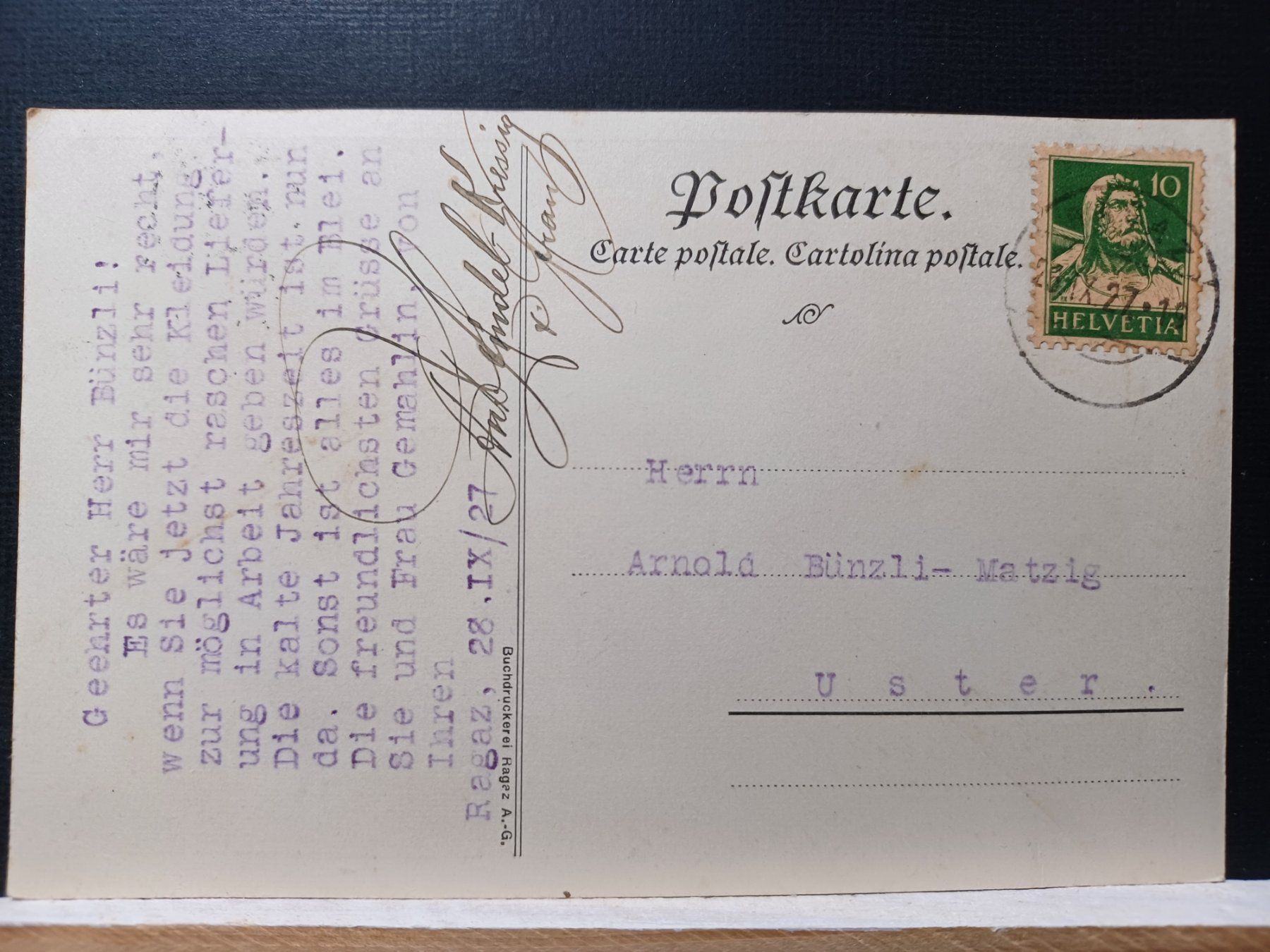 Ansichtskarten: GR, WF Schloss Sargans, 1927 – Gebraucht aus Aarau Rohr von mgvw 5