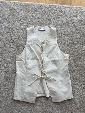 MNG Leinen Top, Gr. M, Beige, Sommer Must-Have!