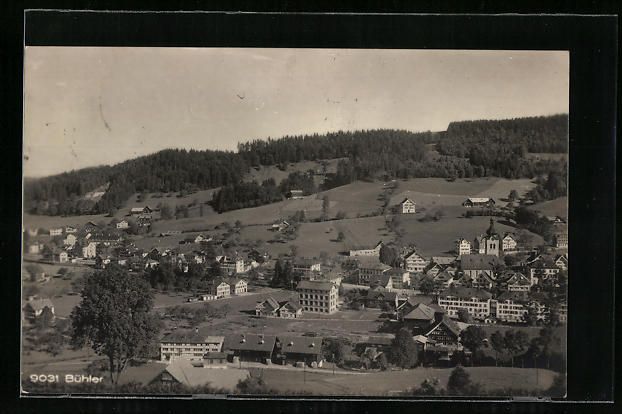 Cartoline postali: Bühler, Ortsansicht aus der Vogelschau – Usato da Berlin venduto da bartko-reher