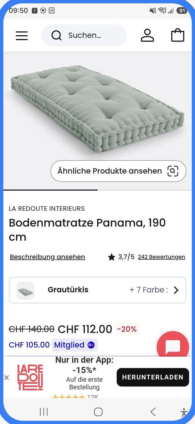 Materassi: Bodenmatraze 190cm – Usato da Oberengstringen venduto da Pepper6 4