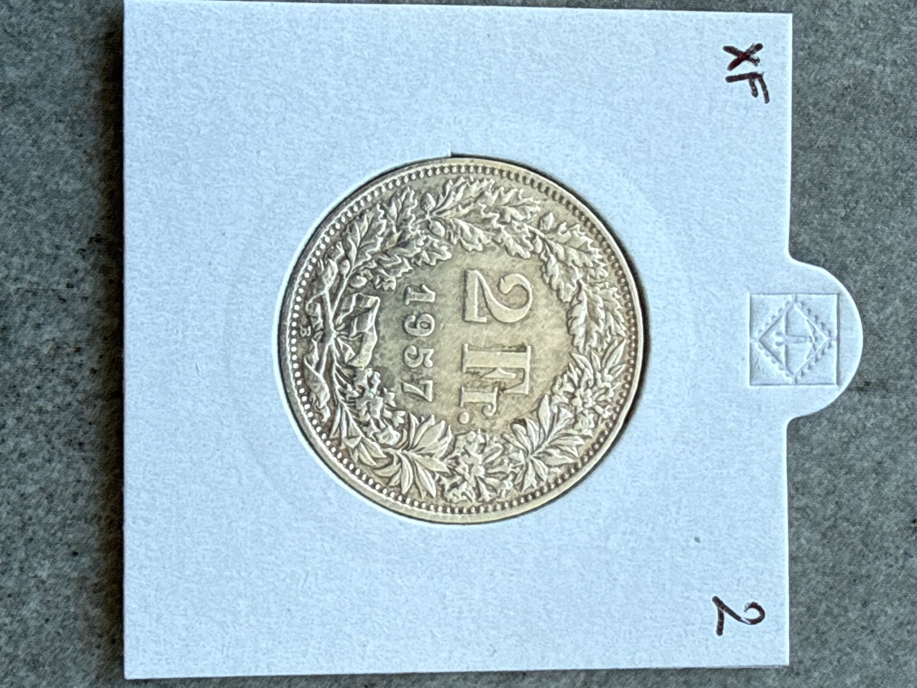 Tutti le monete: Swiss 2 francs 1957 Silver Coin – Usato da Pully venduto da ta571
