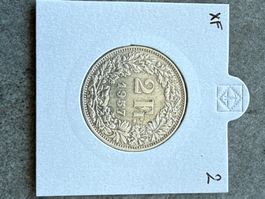 Swiss 2 francs 1957 Silver Coin