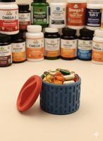 Design Pillendose & Organizer (3.4 x 4 cm)/Eco-PLA, 3D-Druck