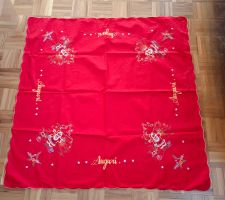 Nappe de Noël rouge Auguri/Weihnachtstischdecke rot Auguri