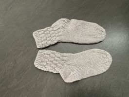 Handgestrickte Kindersocken Fusslänge 17cm Gr.27/28