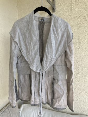 graue Nile Jacke, Grösse M, 100% Leinen