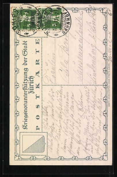 Cartoline postali: Zürich, Kriegsnotunterstützung, Junge  – Usato da Berlin venduto da bartko-reher 1