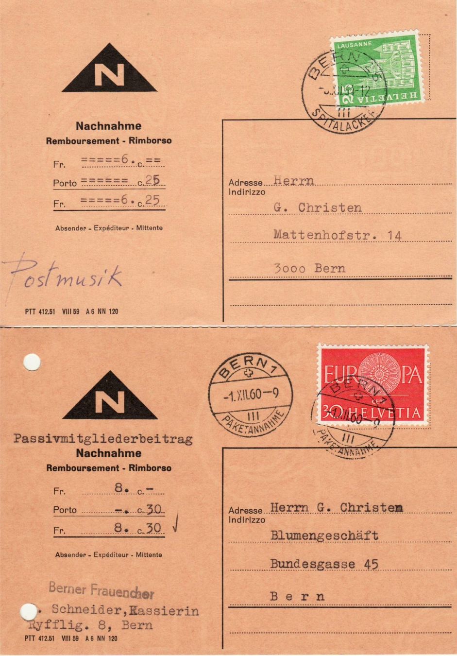Tutti i francobolli: 061 CH, Lot 6 NN / MANDATE ab 1922 – Usato da Bern venduto da markenbak 5