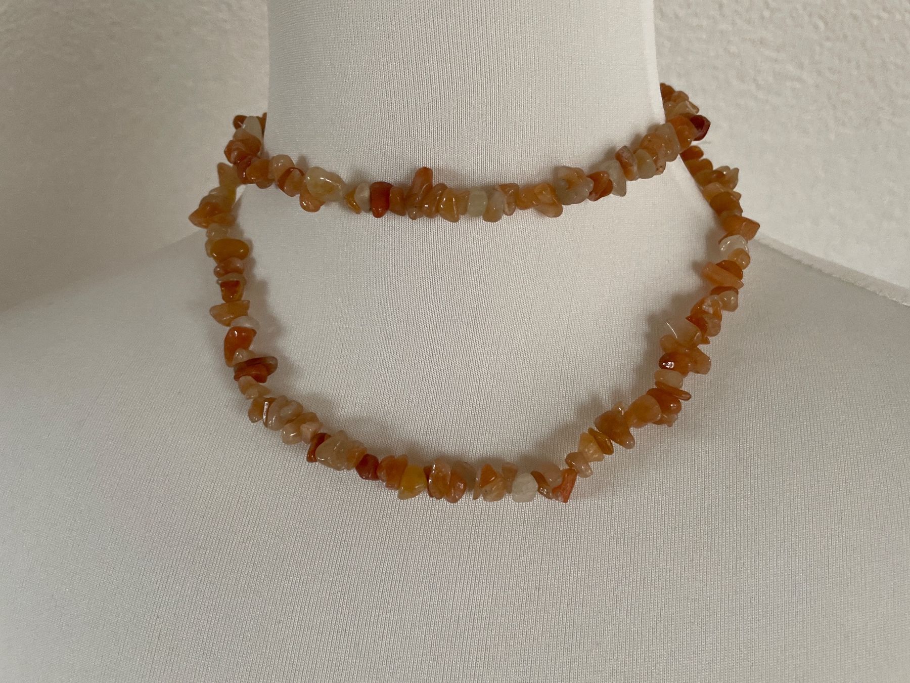 Catenine: Kette (Karneol oder Bernstein?) Splitterkette, Boho Chic – Nuovo (secondo la descrizione) da Klingnau venduto da vollmond36