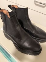 Santoni Stiefel Leder Schwarz Gr. 37 guter Zustand